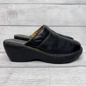 Born Leather Clogs Mules Black Size 10 / 42 Comfort Casual Shoes Womens